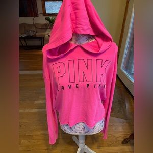 Hot Pink PINK hoodie with open back
